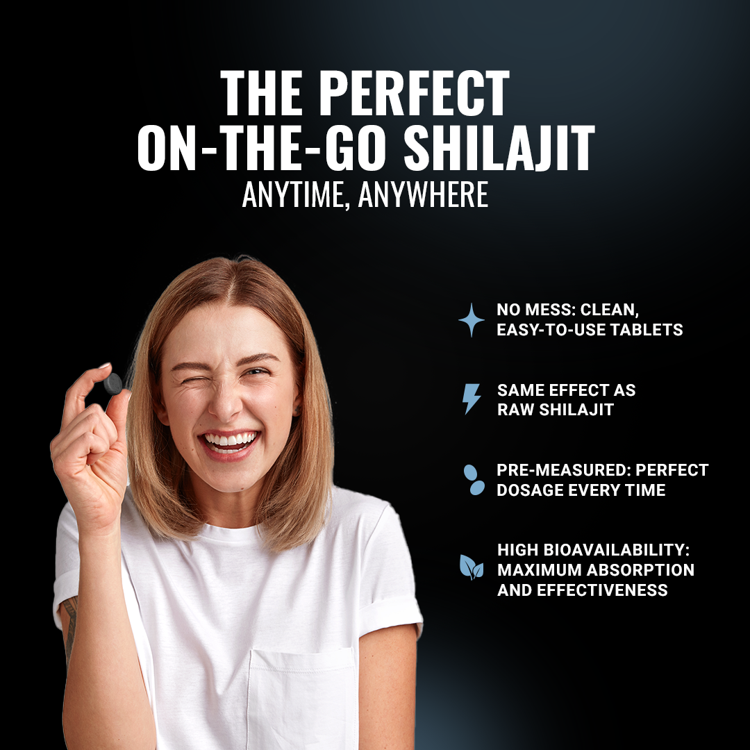 Shilajit Dry Drops - Portable Power | Easy-To-Take Energy & Vitality Tablets