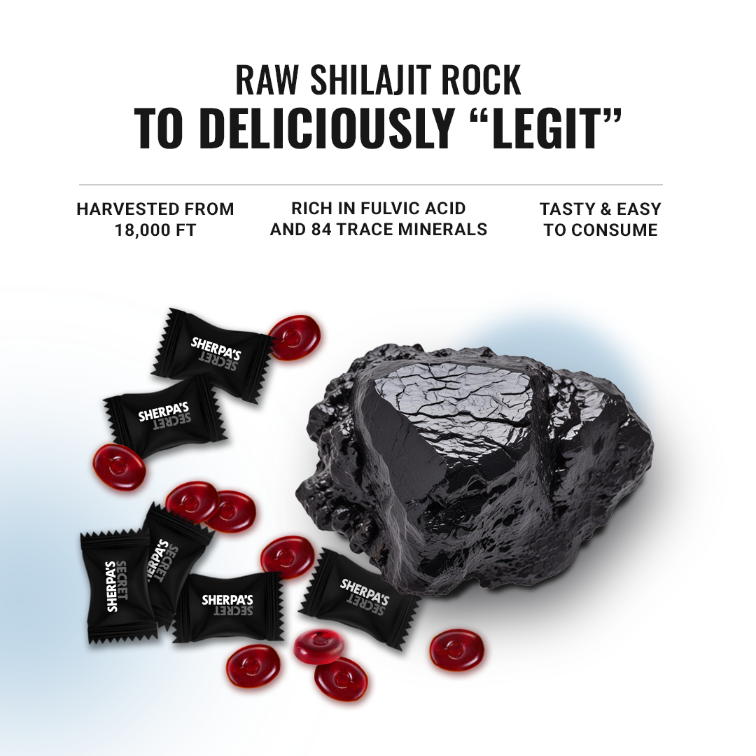 Shilajit + Ashwagandha Gummies | Berry Flavor | Energy, Stamina & Blood Flow